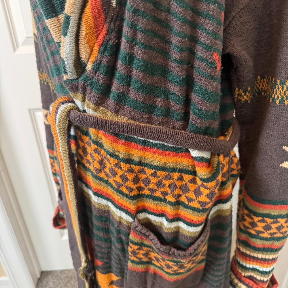 FAHERTY B. Yellowtail Paloma Duster Cardigan Valley Multi Eagle Peak Green Large - Picture 3 of 11